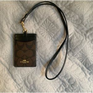 Coach lanyard card holder